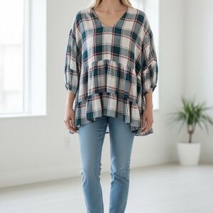 Green and Red Plaid‎ Tunic 18/20